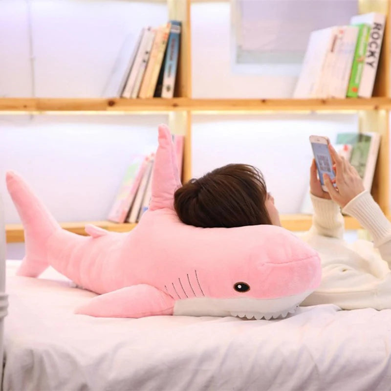 Kawaii Giant Shark Plush Toy Soft Stuffed Animal Doll Reading Pillow Toyland EU