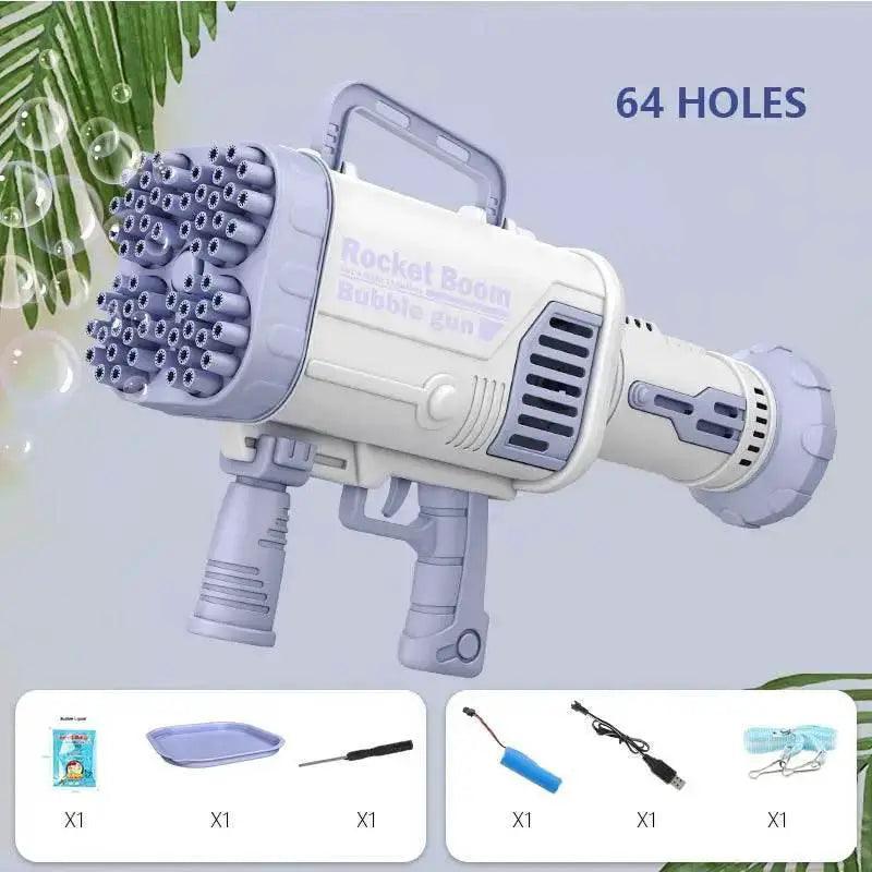 Hot Kids Gatling Bubble Gun 64-Hole Electric Toy - ToylandEU