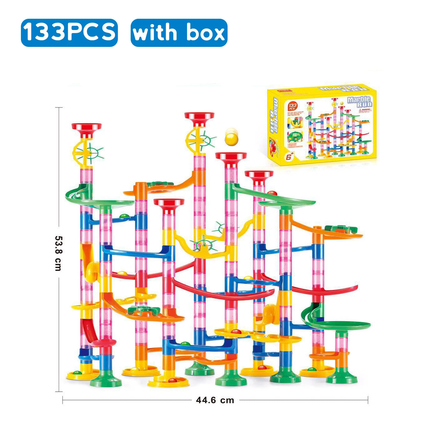 Marble Run Race Track Building Blocks Kids 3D Maze Ball Roll Toy DIY - ToylandEU