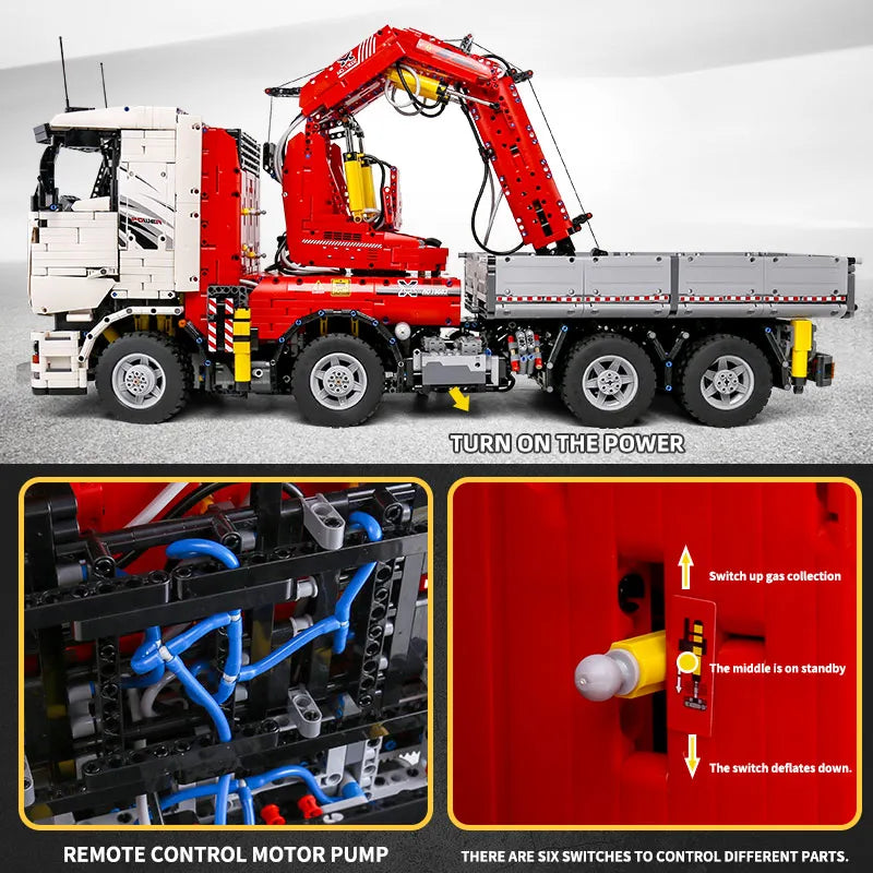 App-Controlled Motorized Pneumatic Crane Truck Building Blocks Model - Mould King 19002 Technical Toys for Kids Gifts - ToylandEU