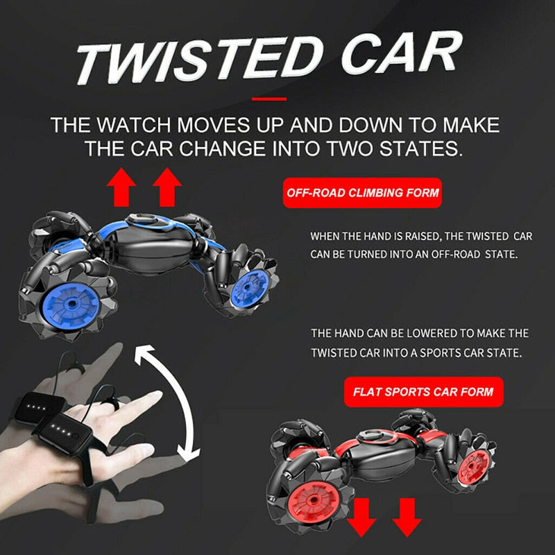Gesture-Controlled Stunt Car with Off-Road Driving and Music for Kids