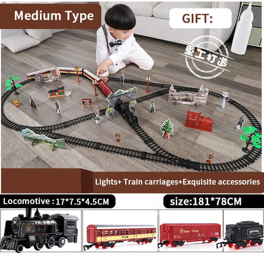 Electric Train Toy Set with DIY Railway Track and Motorized Train - ToylandEU