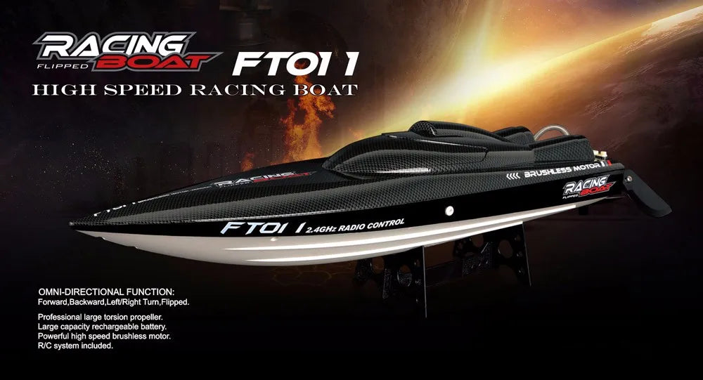 RC High-Speed 50km/h 65CM FT011 Brushless RC Racing Boat with Water Cooling - Ready-to-Run 2.4GHz Gift for Kids