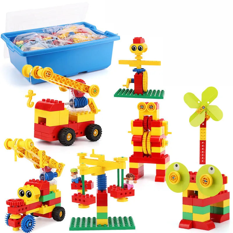 Motorized Particle Building Blocks DIY Set for Early Simple Machines Learning - ToylandEU