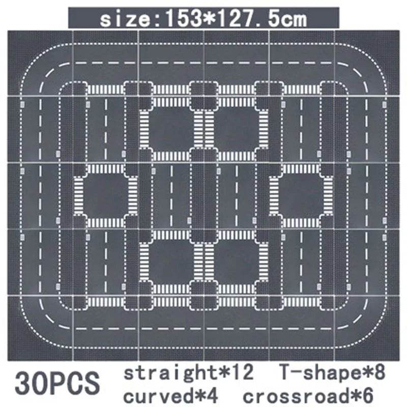 Premium City Road Baseplate 32x32 Crossroad For Builders - ToylandEU