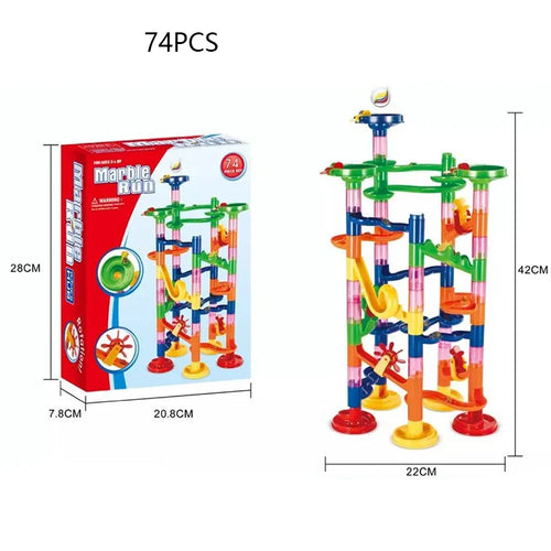 Exciting Marble Race DIY Building Blocks Set with Track and Funnel Slide ToylandEU.com Toyland EU