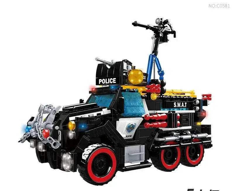 Premium Lego Compatible Building Blocks Set Multi Vehicle City Police Station Bus Car Helicopter Army Trucks For Kids - ToylandEU