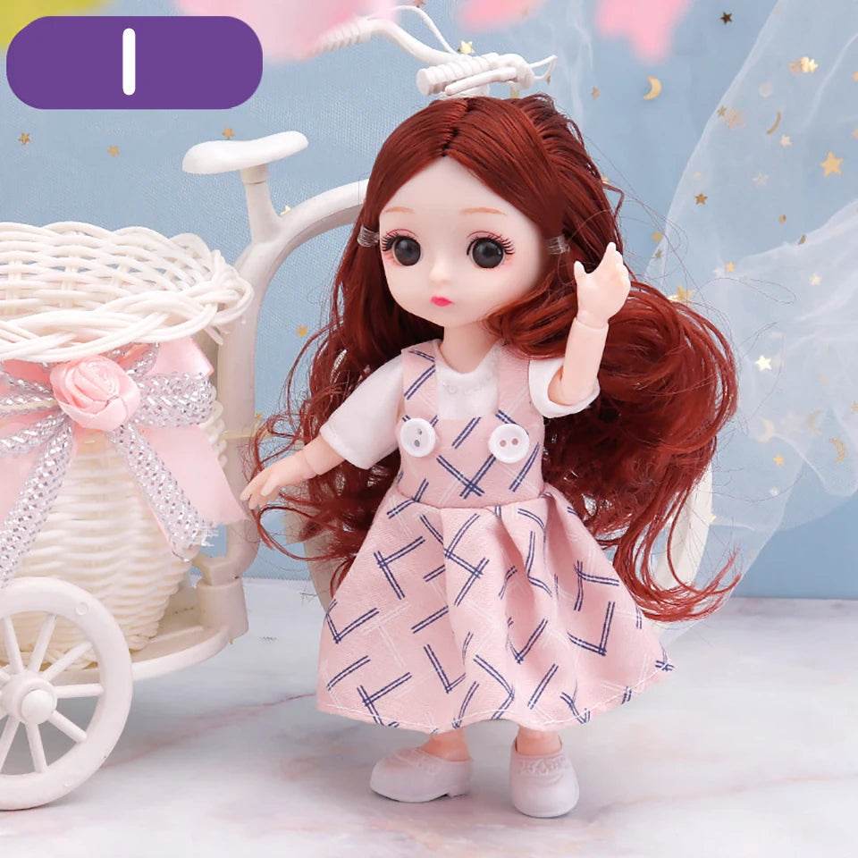 New 16 Cm BJD Mini Doll 13 Movable Joint Girl Baby Toy - ToylandEU