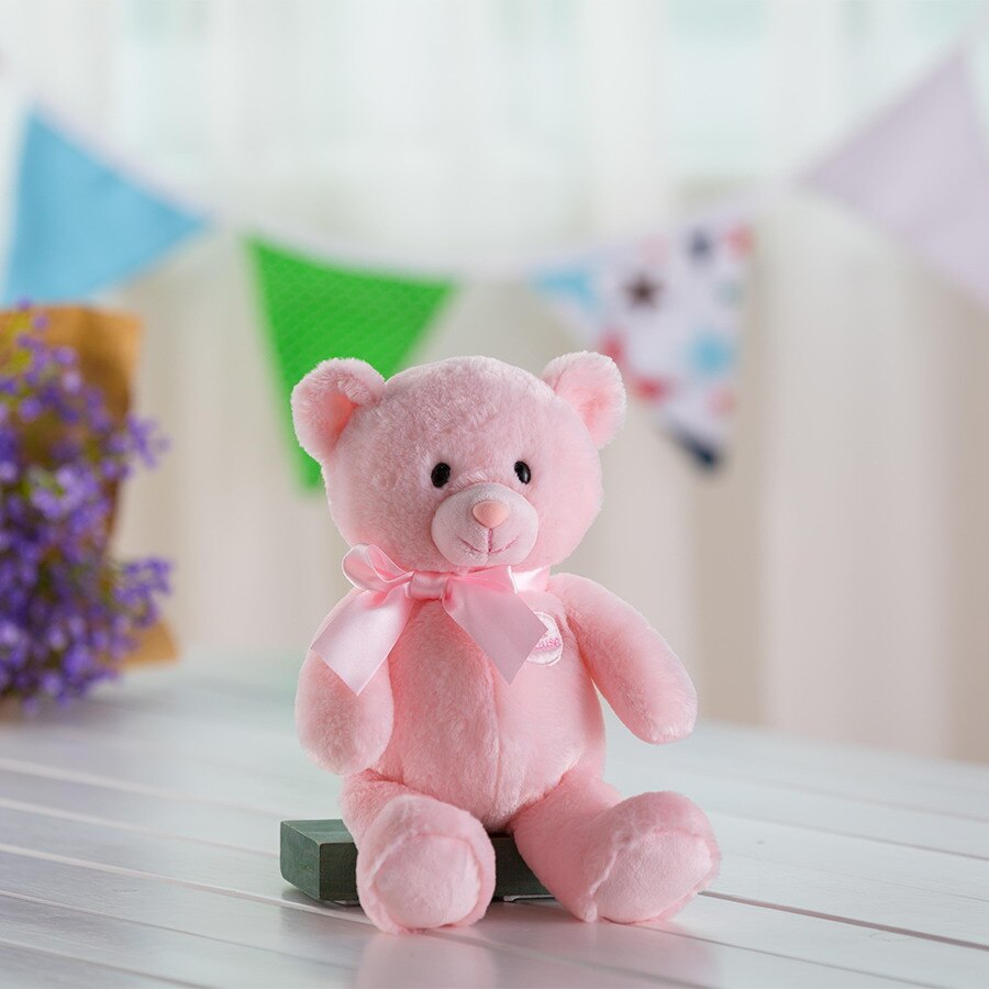 Soft and Cuddly 1st Teddy Bear Plush Toy for Babies, 33CM in Pink/Blue - ToylandEU