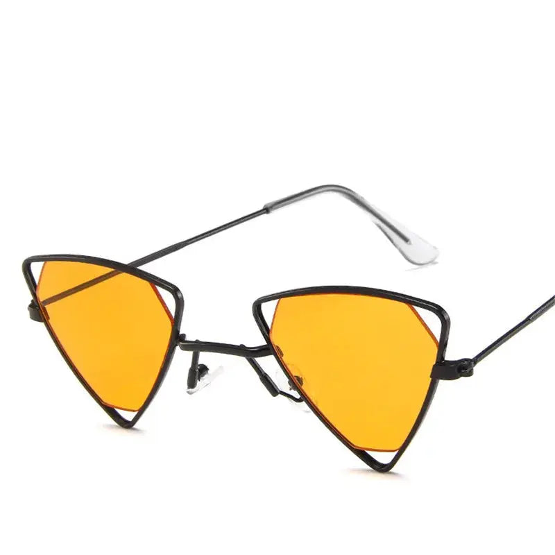 Retro Alloy Triangle Punk Sunglasses Men Hollow Eyewear Candy Colors Gradient Gothic Sun Glasses For Women Openwork Metal Frame - ToylandEU