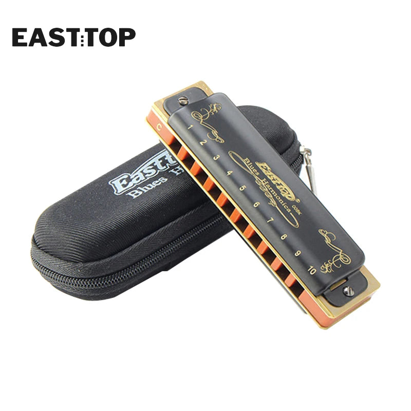 EASTTOP T008K Key of C Blue Harmonica with Brass Reedplates: Crafted for Superior Sound Quality - ToylandEU