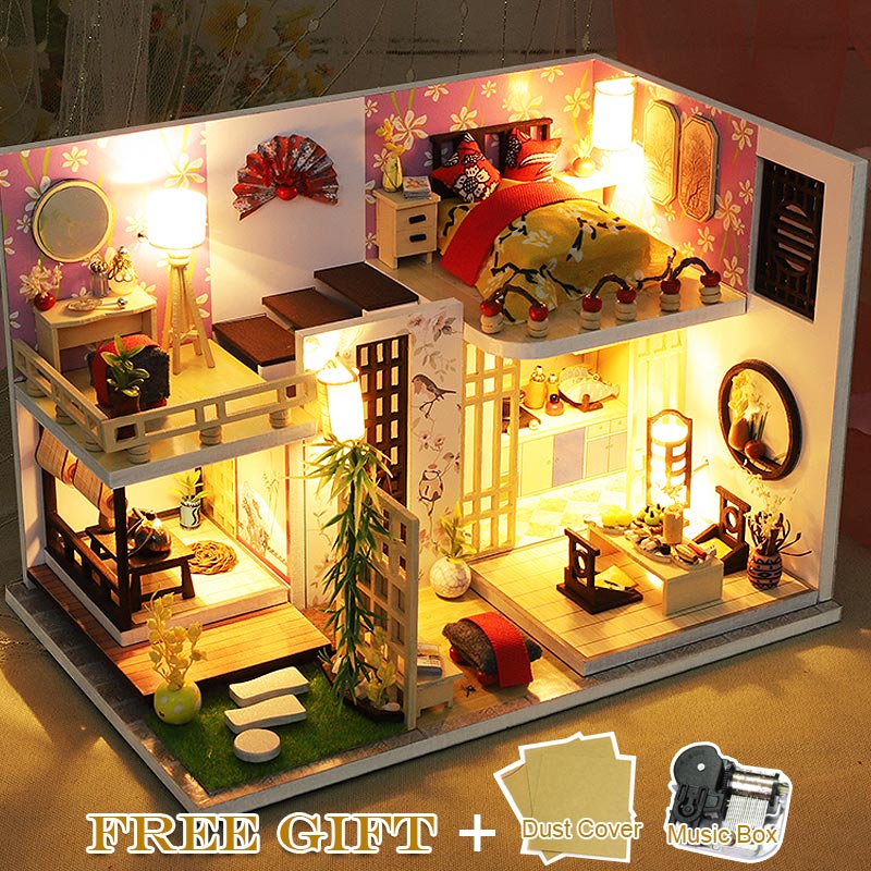 Kids Wooden Dollhouse with Furniture - DIY Miniature Puzzle Toys for Children Toyland EU Toyland EU