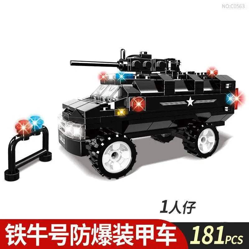 Premium Lego Compatible Building Blocks Set Multi Vehicle City Police Station Bus Car Helicopter Army Trucks For Kids - ToylandEU