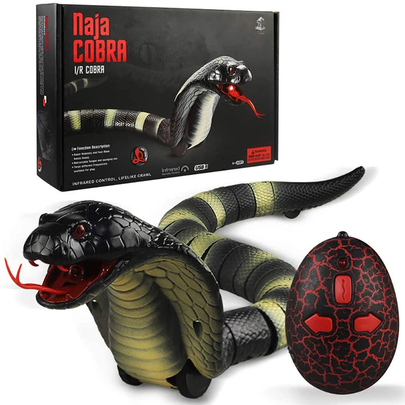 Infrared Remote Control Snake Toy Electric Rechargeable Cobra Viper Prank for Children's Halloween Fun