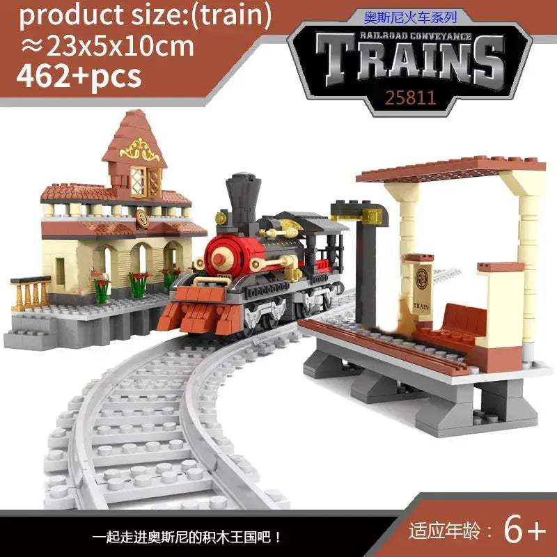Lego Compatible City Train Set Building Blocks With Tracks - ToylandEU