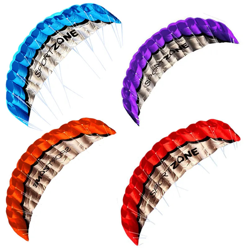 High-Quality 1.8m Dual Line Parafoil Parachute Kite Set with Handles and Bag