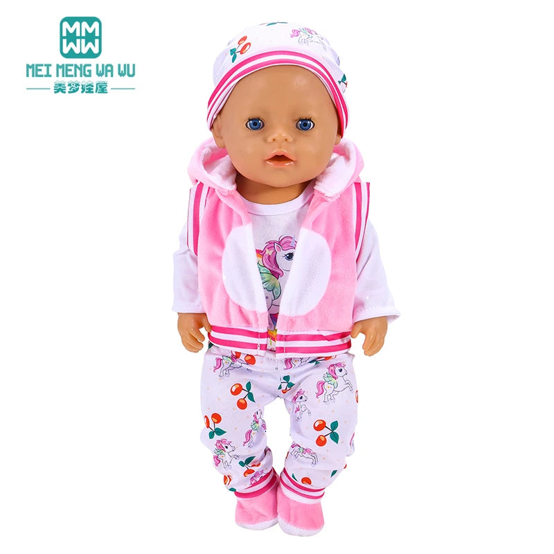 Newborn Doll Clothes Set for 17-18 inch Baby Dolls - Three-Piece Fashion
