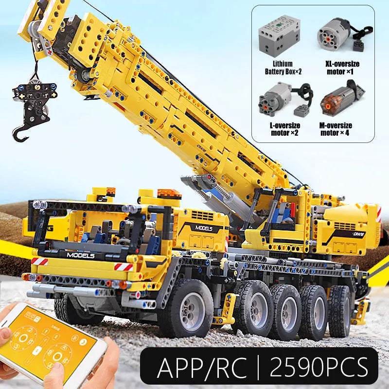 Remote Control Mobile Crane Truck Building Set for Ages 14+