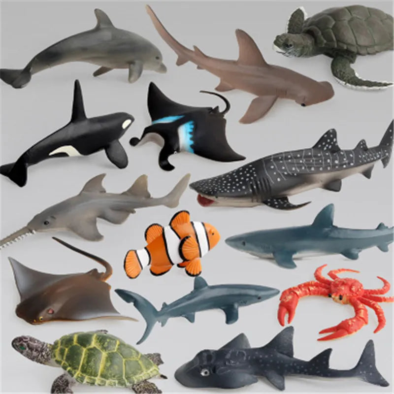 Ocean Animal Model Toys Set with Whale Shark and Sea Turtle - ToylandEU