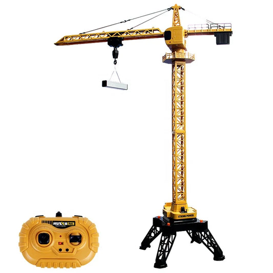 12-Channel Remote-Control Alloy Tower Crane with Wireless Charging Fun