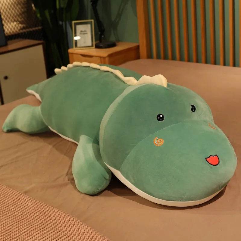 New Huggable Big Long Cute Dinosaur Plush Toy Soft Cartoon Crocodile Doll Girlfriend Pillow - ToylandEU
