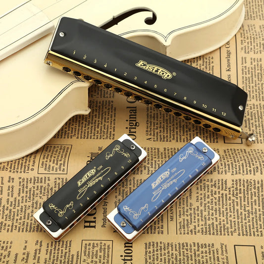 EASTTOP T008K Key of C Blue Harmonica with Brass Reedplates: Crafted for Superior Sound Quality - ToylandEU