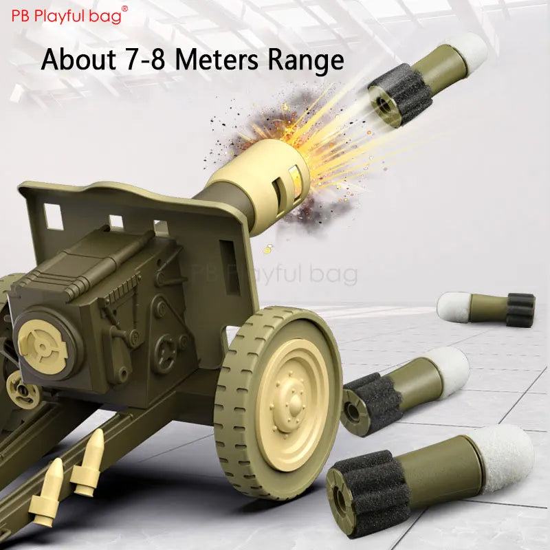 Playful Bag with Soft Bullet Cannon and 7-8 Meters Range, EVA Sponge Rocket - 36x20x18.5CM