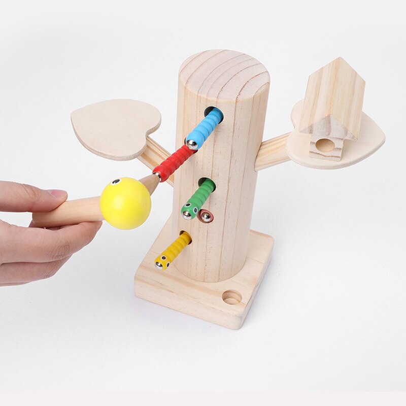Woodpecker Pole Magnetic Wooden Educational Toy for Toddlers - Nature Learning Game - ToylandEU