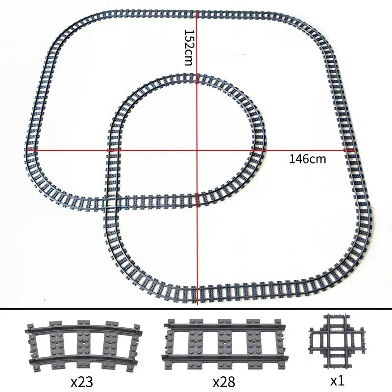 Lego Compatible Flexible Train Tracks Building Set For Kids - ToylandEU