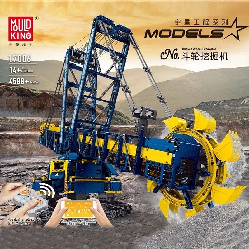 Motorized Bucket Wheel Excavator Building Blocks Toy by MOULD KING