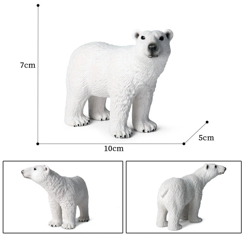 Realistic High-Quality Arctic Animals Figures Set - Penguin, Polar Bear, Snowy Owl, Wolf - ToylandEU