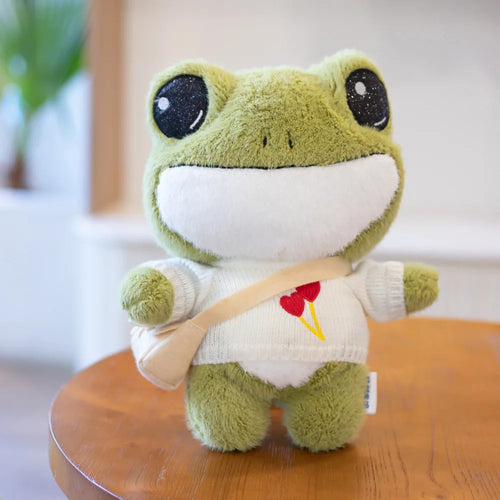 30cm Adorable Soft Frog Plush Toy with Big Eyes and Sweater ToylandEU.com Toyland EU