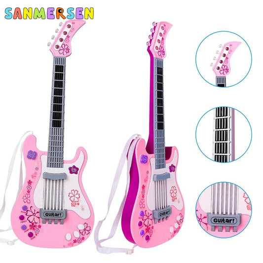 Children's Musical Guitar Toy with Vibrant Sounds for Kids Age 2-7 - Pink - ToylandEU