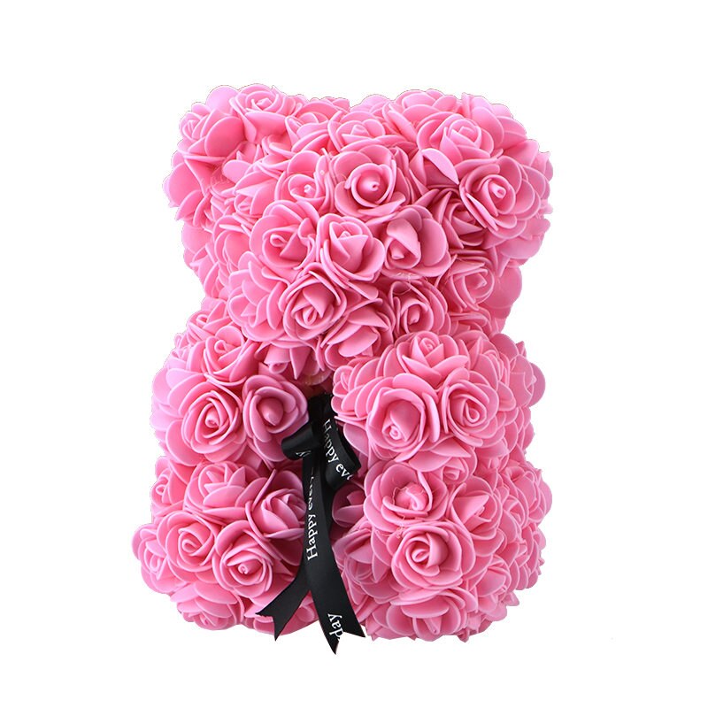 Valentines Day Rose Foam Bear Teddy Bear with Artificial Roses - Perfect Gift for Her - ToylandEU