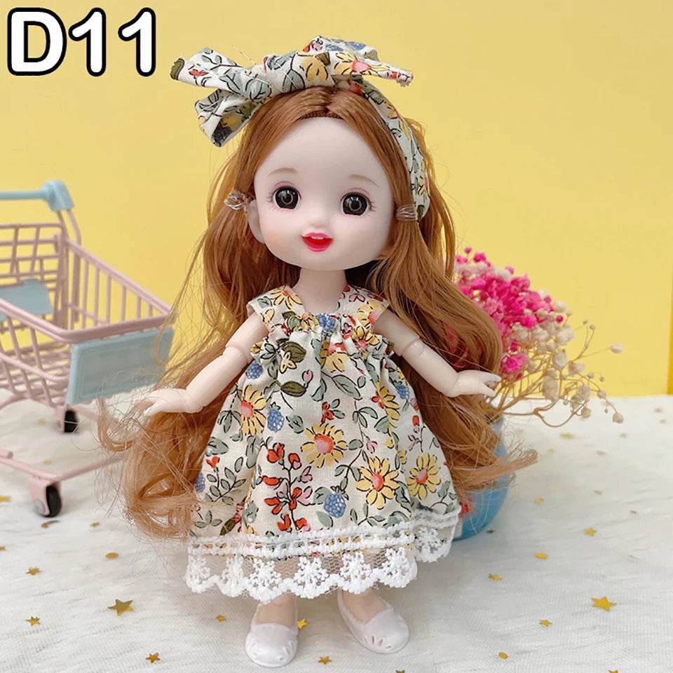 New 16 Cm BJD Mini Doll 13 Movable Joint Girl Baby Toy - ToylandEU