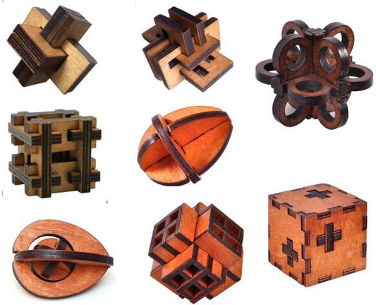 Wooden Geometric Brain Teaser Puzzle Game for All Ages - ToylandEU