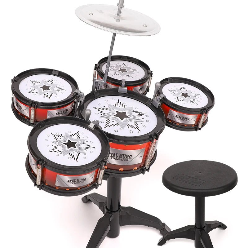 Simulation Drum Set Junior Drums Kit Jazz Drums Percussion Musical Toyland EU