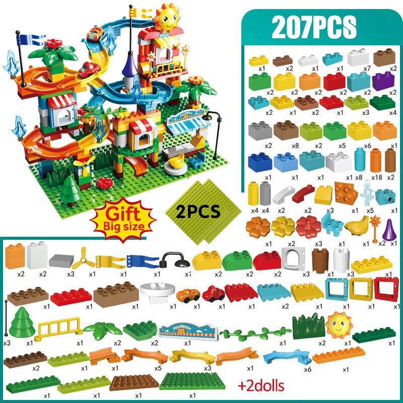 Maze Ball Building Blocks Set for Kids and Children - Funnel Slide Educational Toy