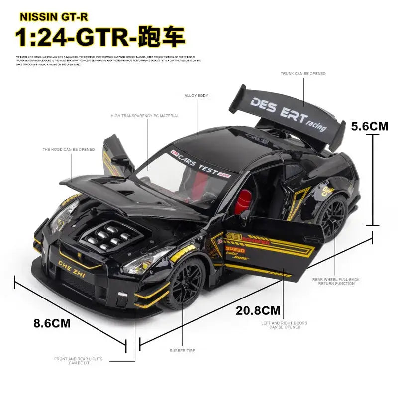1:24 Skyline Ares GTR R35 Diecasts & Toy Vehicles Metal Toy Car Model High Simulation Pull Back Collection Kids Toys - ToylandEU