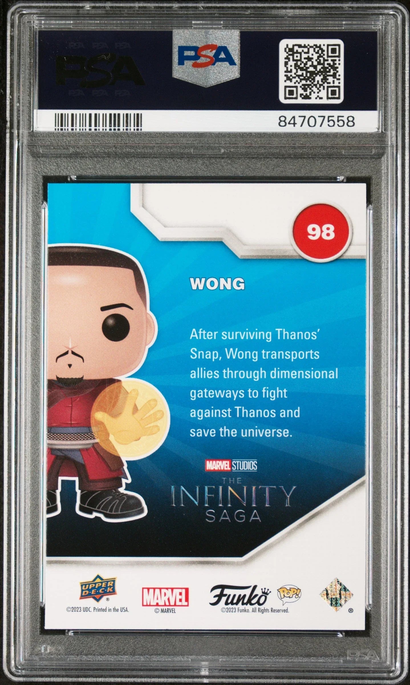 2023 UPPER DECK FUNKO POP MARVEL WONG SPECTRUM #98 PSA 10 - ToylandEU
