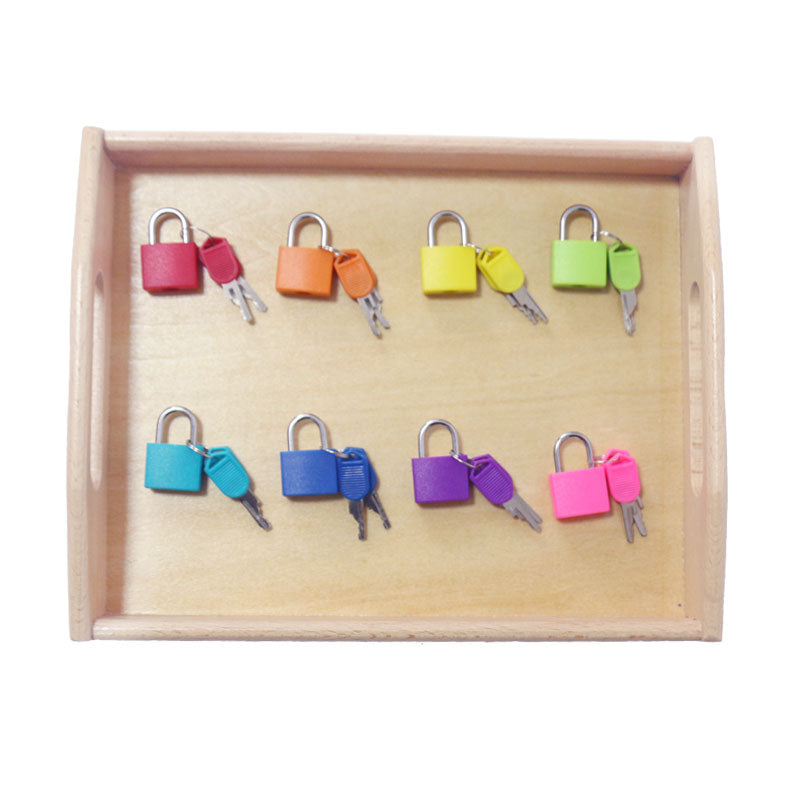 Montessori Lock Educational Wooden Tray for Children's Learning
