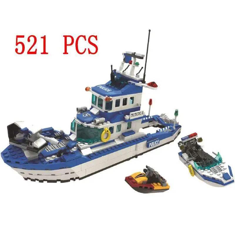 Premium Lego Compatible Building Blocks Set Multi Vehicle City Police Station Bus Car Helicopter Army Trucks For Kids - ToylandEU