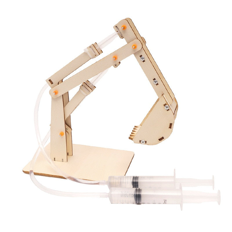 DIY Hydraulic Excavator STEM Educational Toy Set for Kids with Science Experiments and Painted Model Toyland EU