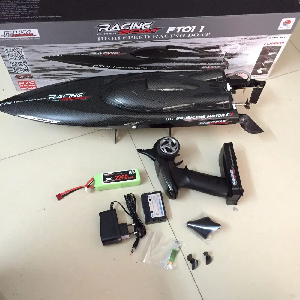 RC High-Speed 50km/h 65CM FT011 Brushless RC Racing Boat with Water Cooling - Ready-to-Run 2.4GHz Gift for Kids