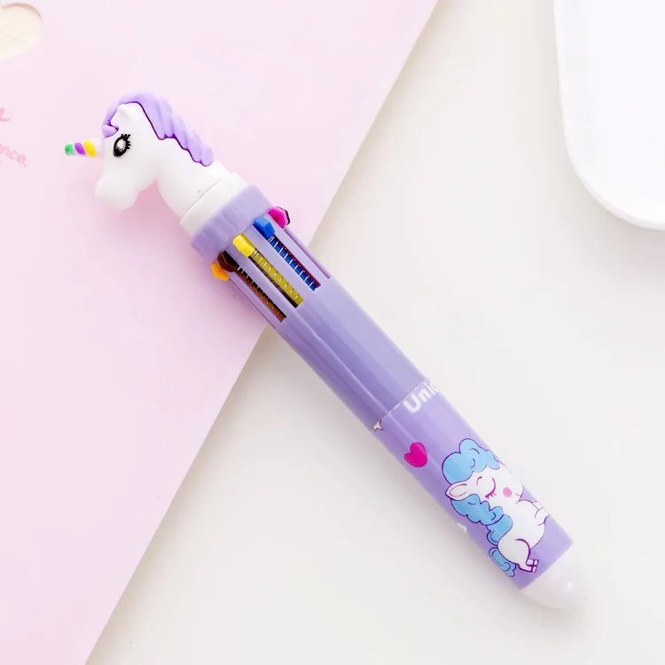 1Pc Dream Unicorn 10 Colors Chunky Ballpoint Pen  for Child Student - ToylandEU