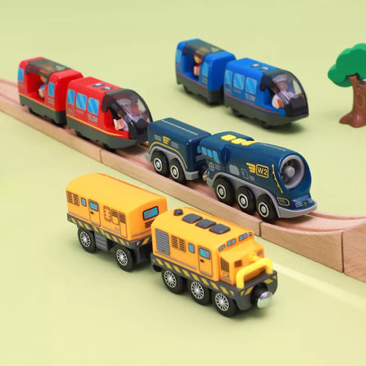 Battery Operated Locomotive Pay Train Set Fit for Wooden Railway Track - ToylandEU