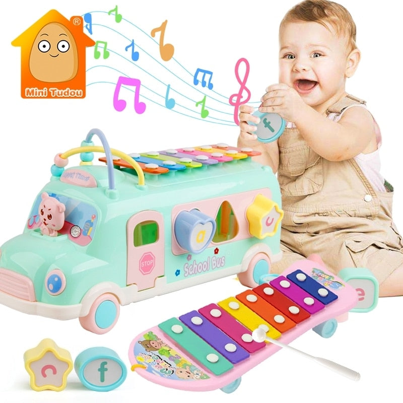 Educational Musical Xylophone Bus Toy Set for Kids