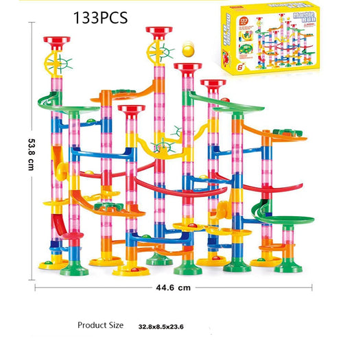 Exciting Marble Race DIY Building Blocks Set with Track and Funnel Slide ToylandEU.com Toyland EU
