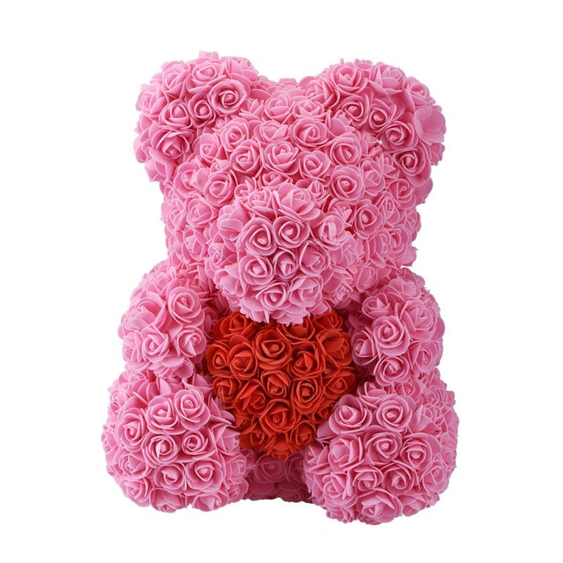 Flower Teddy Bear with Heart - Perfect Women's Gift - ToylandEU