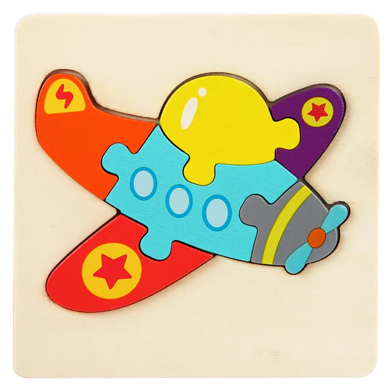 Wooden Puzzle | 3D Cartoon Animals | Educational Early Learning Toy | Unisex